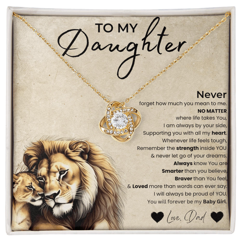 To My Daughter - Love Knot Cute Necklace Gift Set