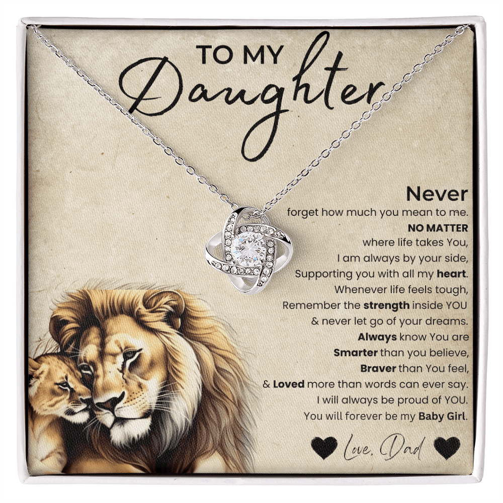 To My Daughter - Love Knot Cute Necklace Gift Set