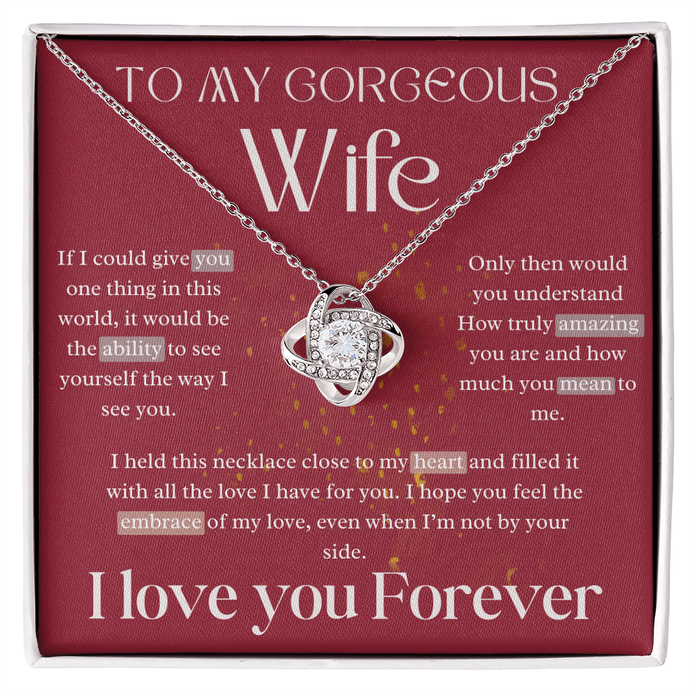 To My Wife - Love Knot Necklace Gift Set