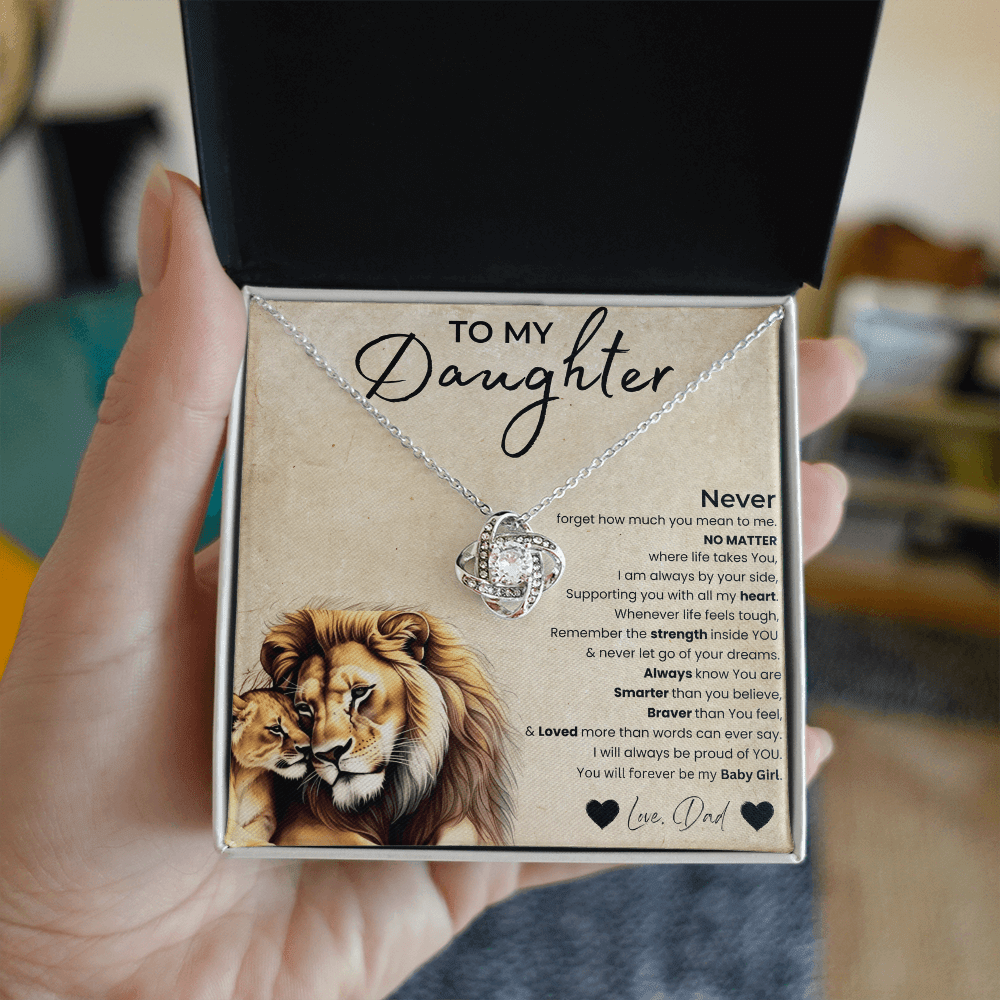 To My Daughter - Love Knot Cute Necklace Gift Set