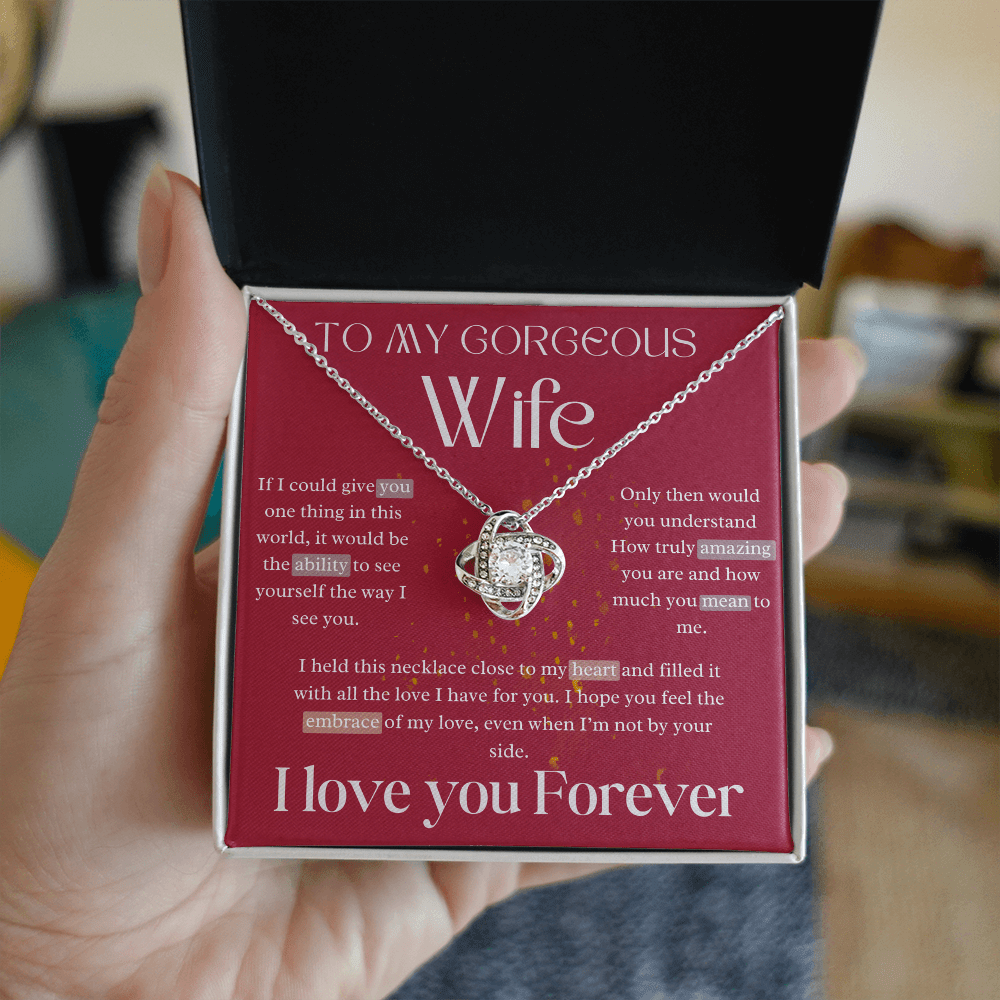 To My Wife - Love Knot Necklace Gift Set