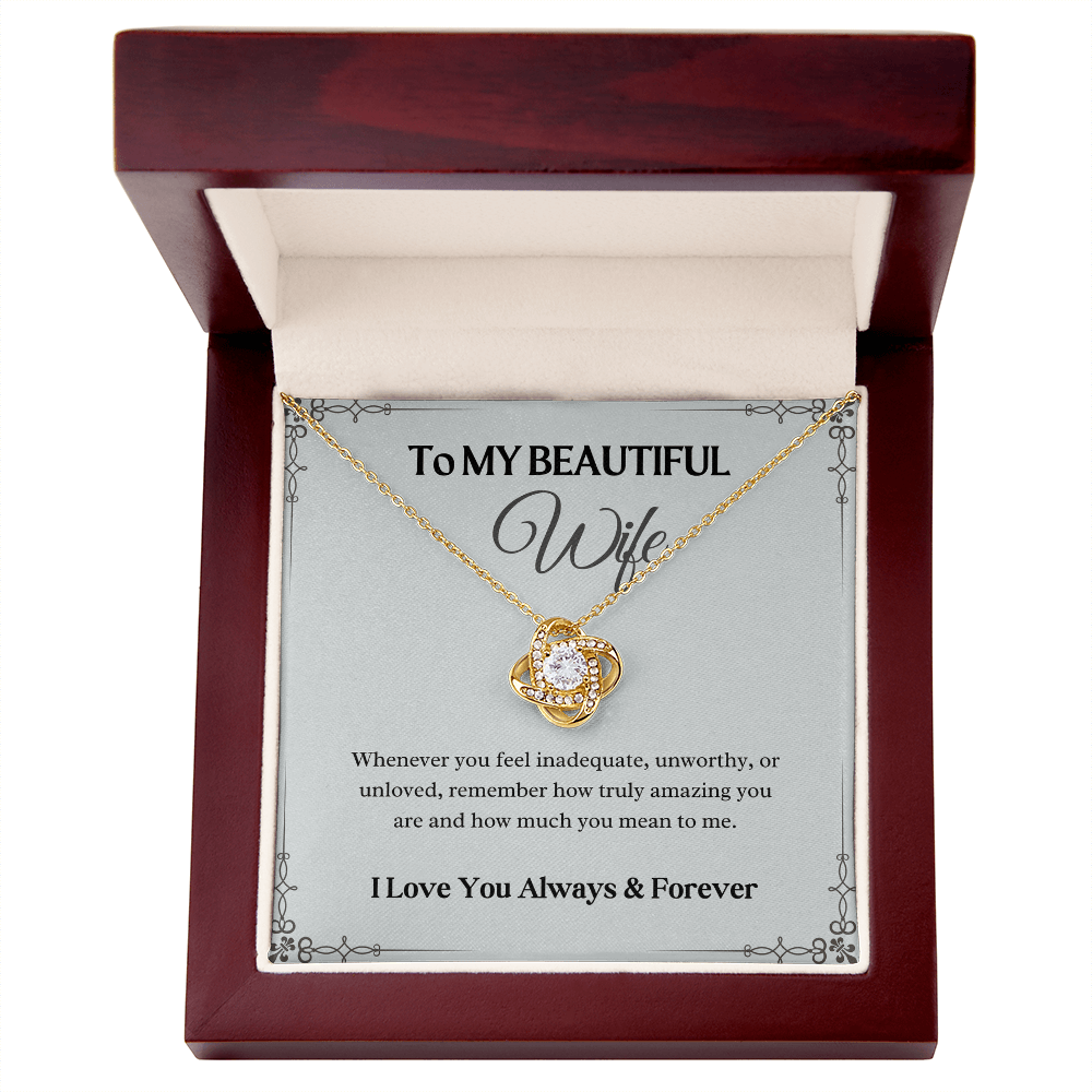 To My beautiful Wife - Love Knot Necklace Gift Set