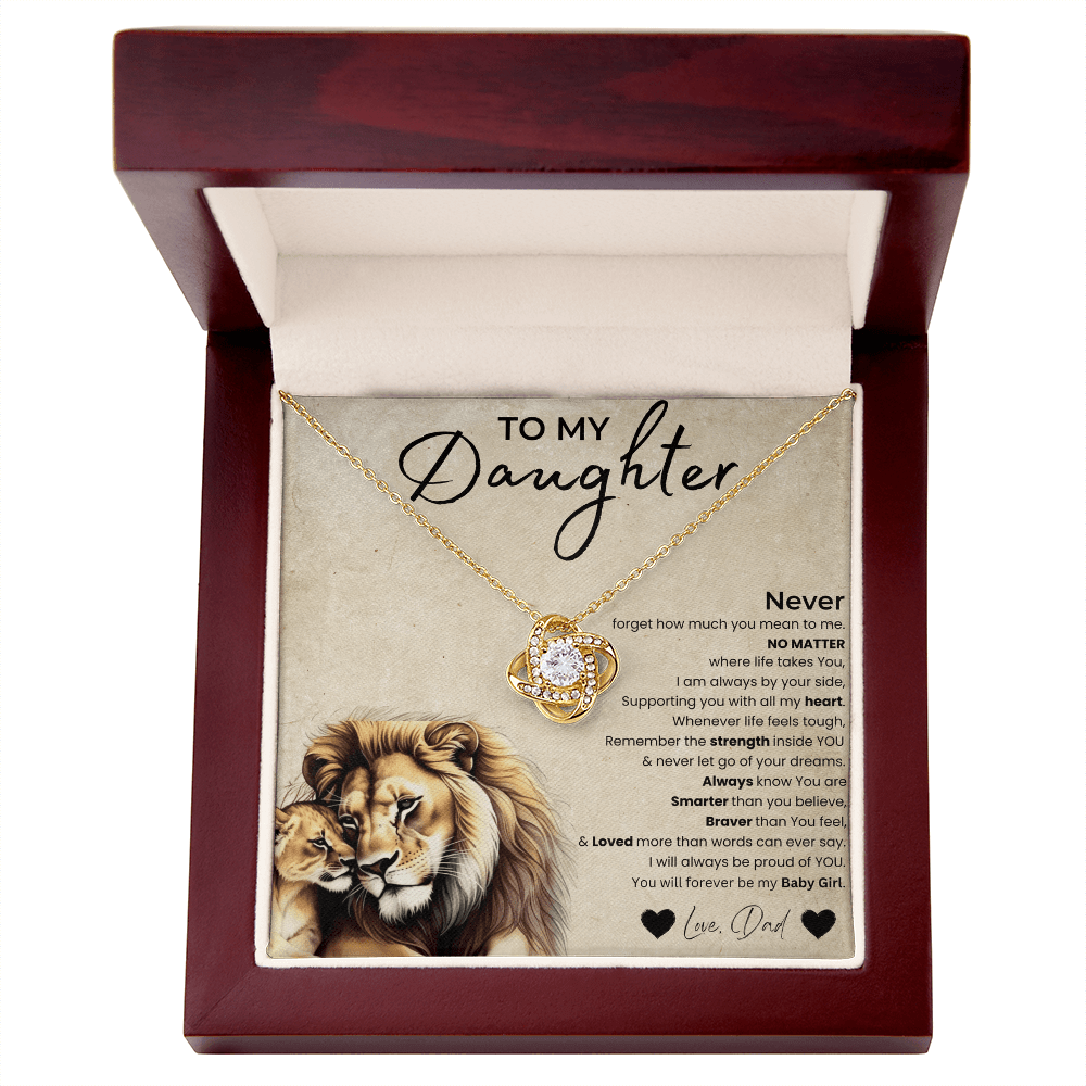 To My Daughter - Love Knot Cute Necklace Gift Set