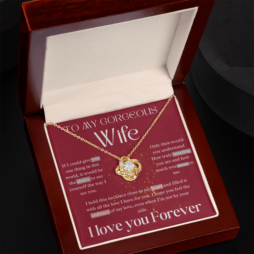 To My Wife - Love Knot Necklace Gift Set