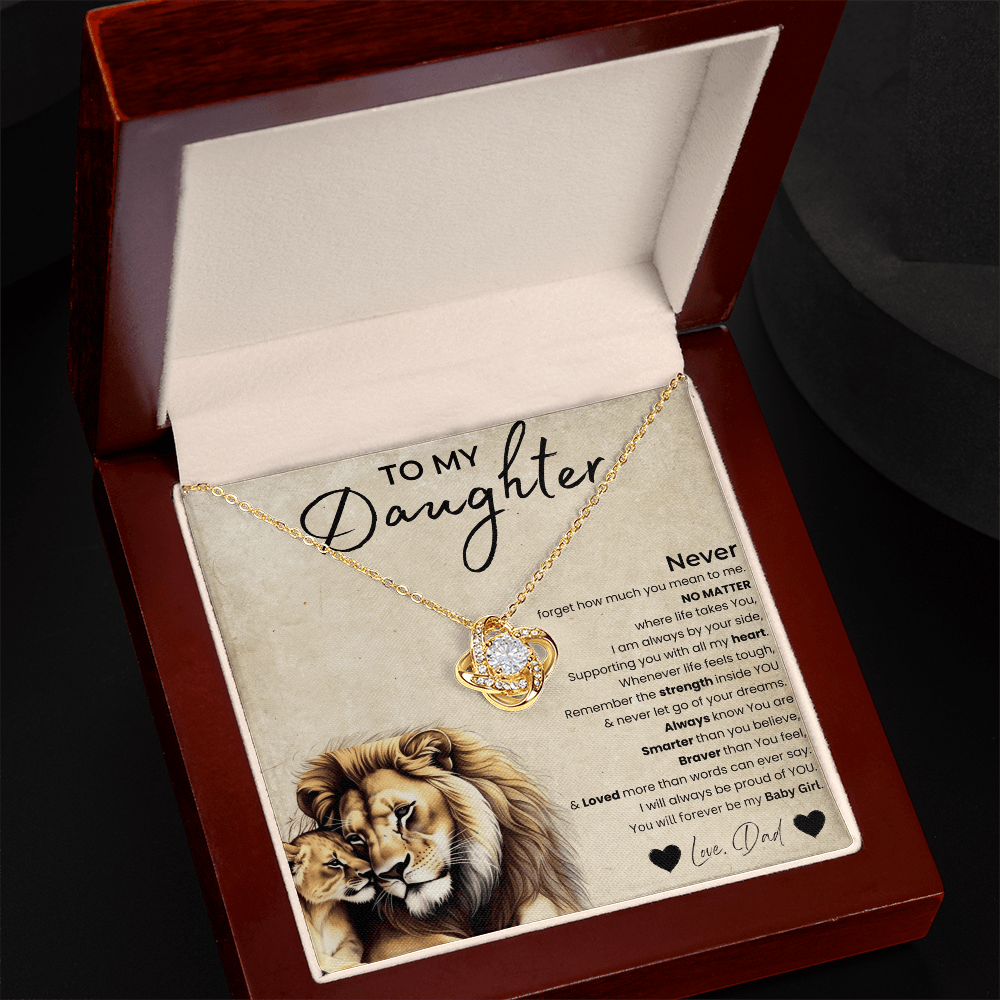 To My Daughter - Love Knot Cute Necklace Gift Set