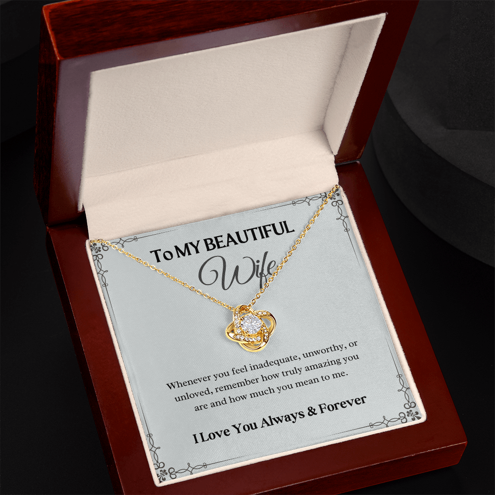 To My beautiful Wife - Love Knot Necklace Gift Set