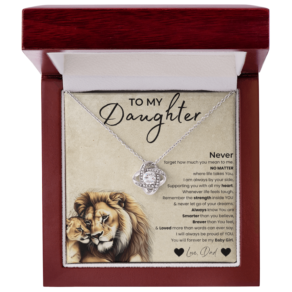 To My Daughter - Love Knot Cute Necklace Gift Set