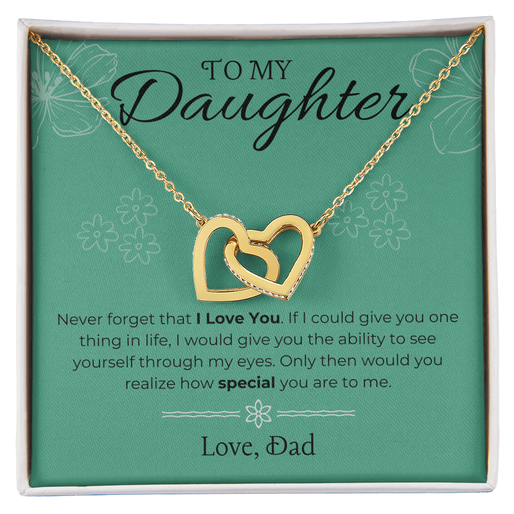 To My Daughter - Interlocking Heart Necklace Gift Set