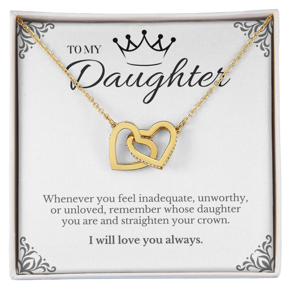 To My Daughter - nterlocking Hearts Necklace Gift Set