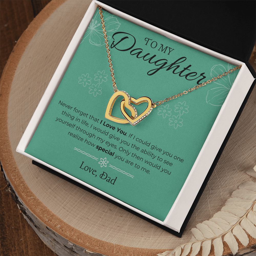 To My Daughter - Interlocking Heart Necklace Gift Set