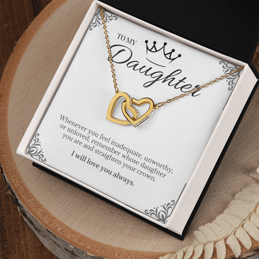 To My Daughter - nterlocking Hearts Necklace Gift Set
