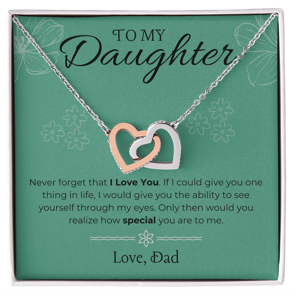 To My Daughter - Interlocking Heart Necklace Gift Set