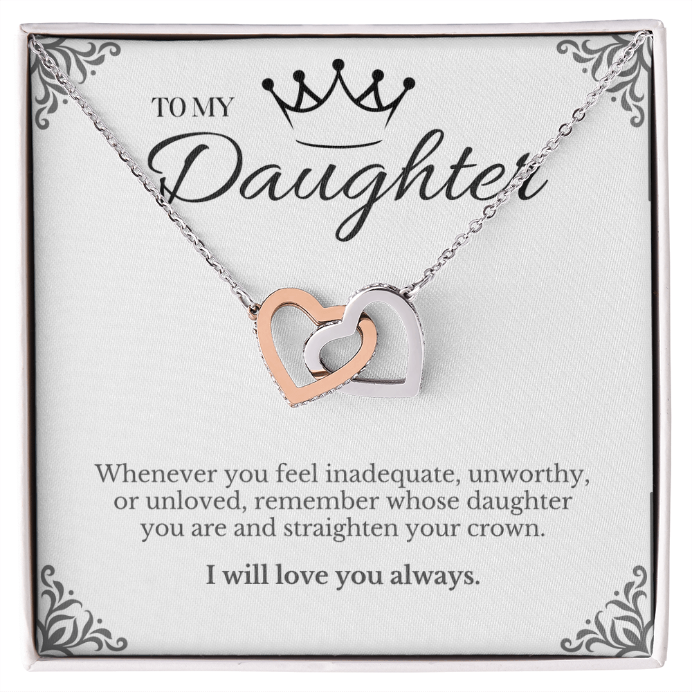 To My Daughter - nterlocking Hearts Necklace Gift Set