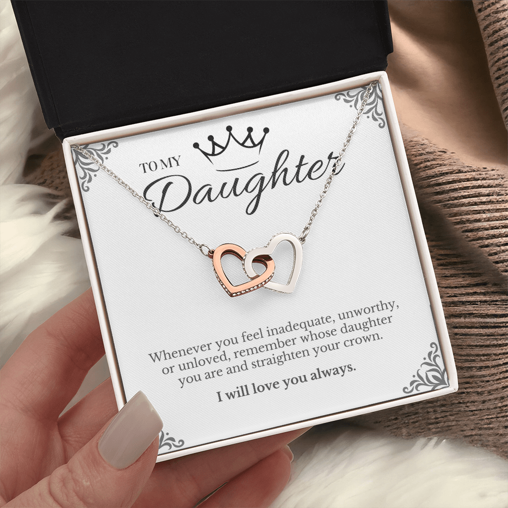 To My Daughter - nterlocking Hearts Necklace Gift Set