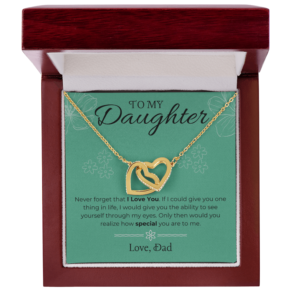 To My Daughter - Interlocking Heart Necklace Gift Set