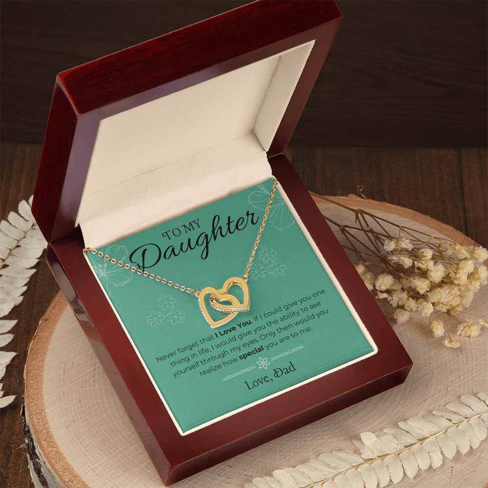 To My Daughter - Interlocking Heart Necklace Gift Set