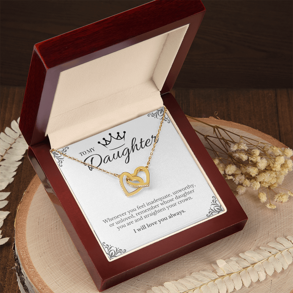 To My Daughter - nterlocking Hearts Necklace Gift Set