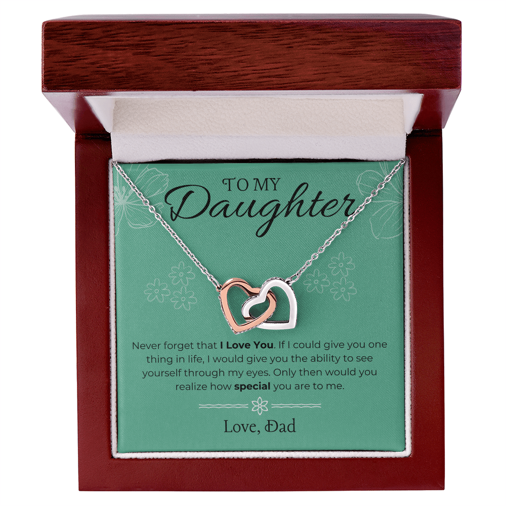 To My Daughter - Interlocking Heart Necklace Gift Set