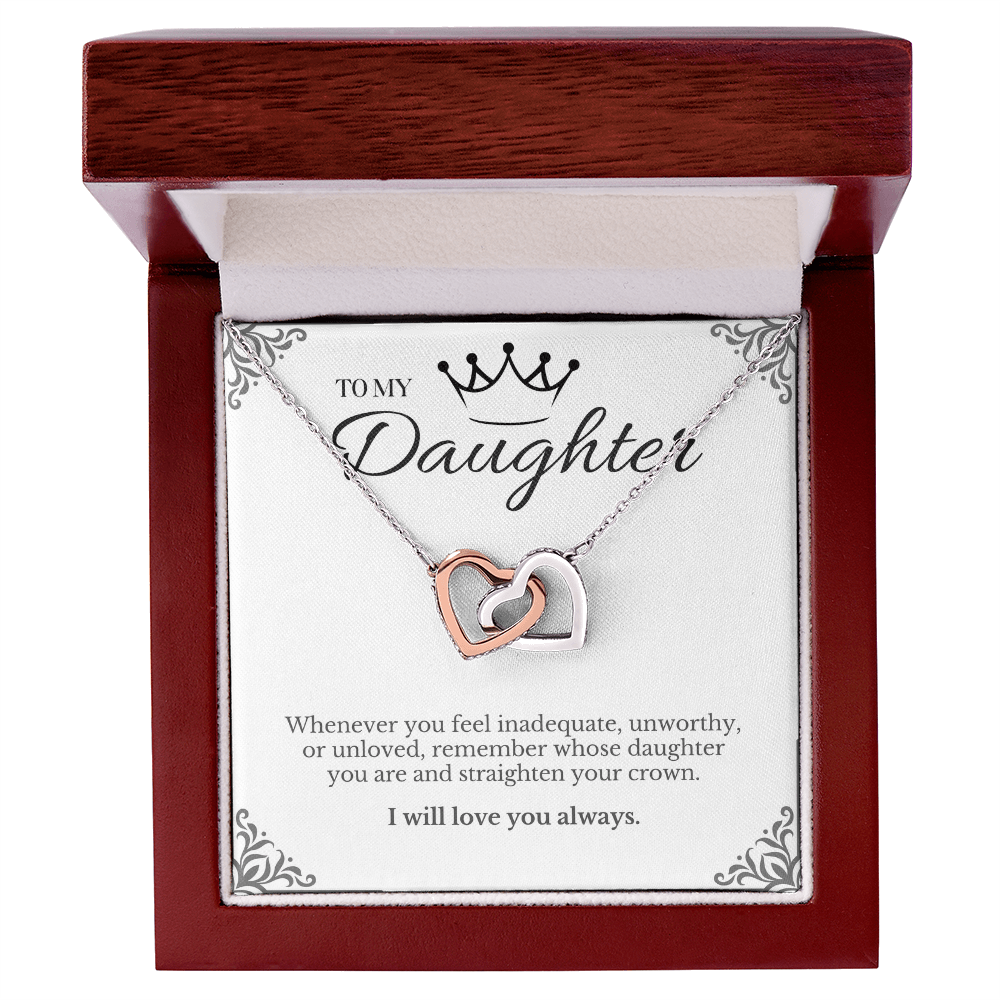 To My Daughter - nterlocking Hearts Necklace Gift Set
