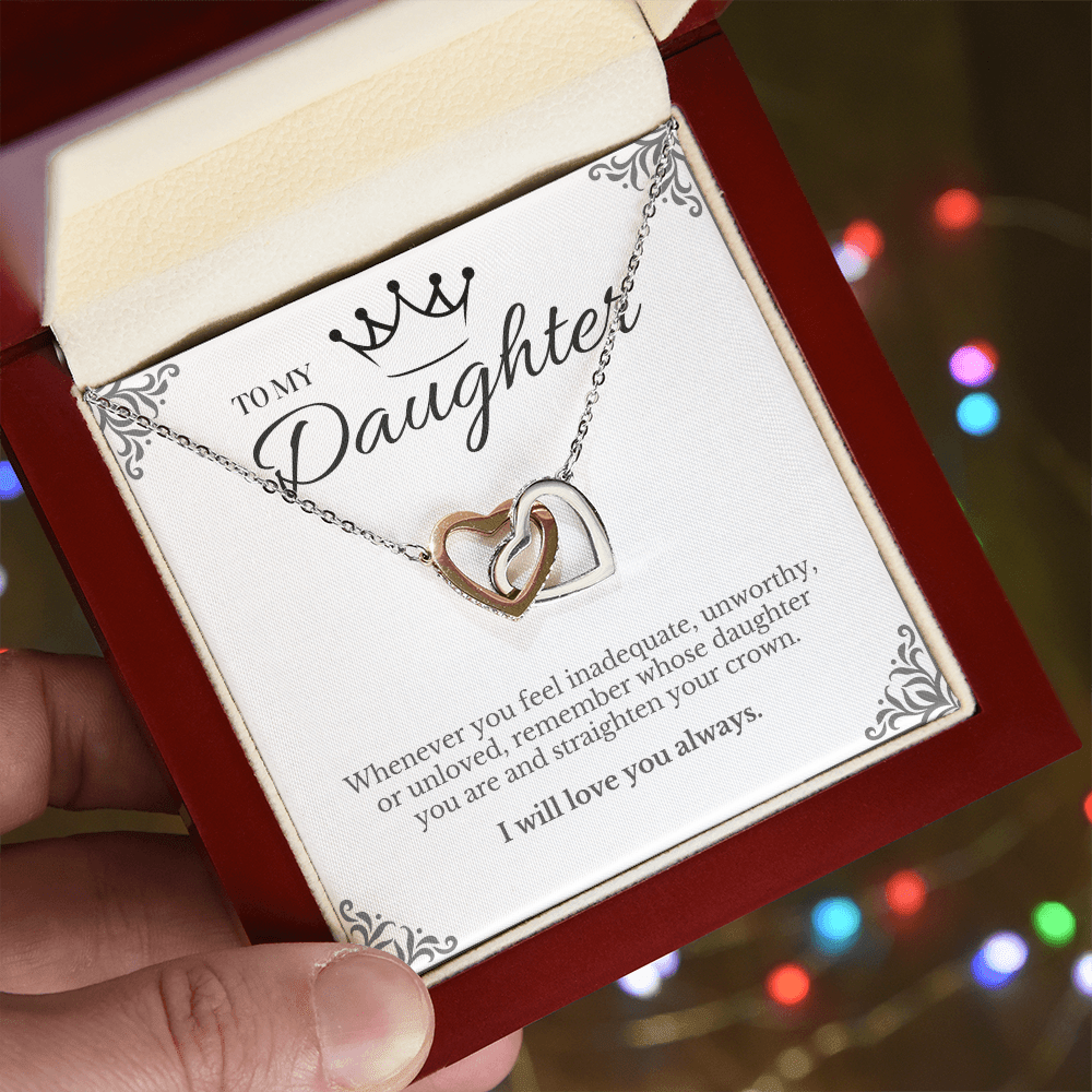 To My Daughter - nterlocking Hearts Necklace Gift Set