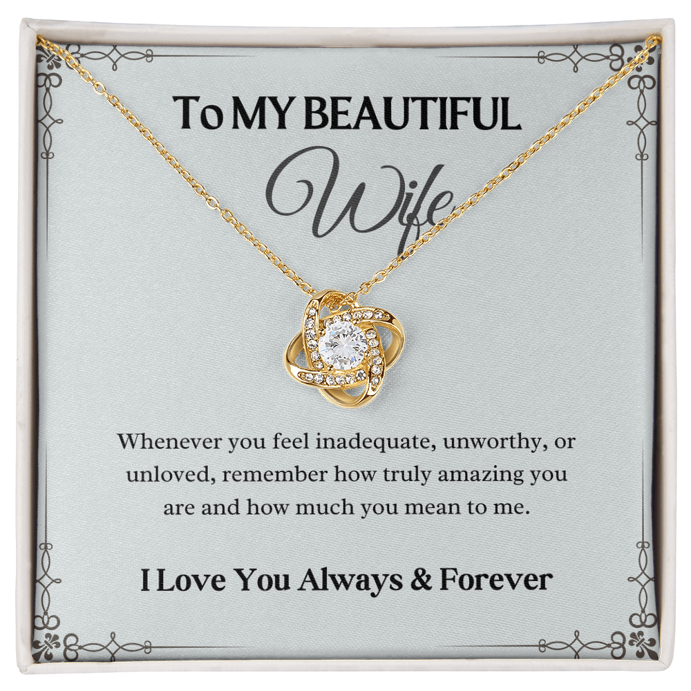 To My beautiful Wife - Love Knot Necklace Gift Set