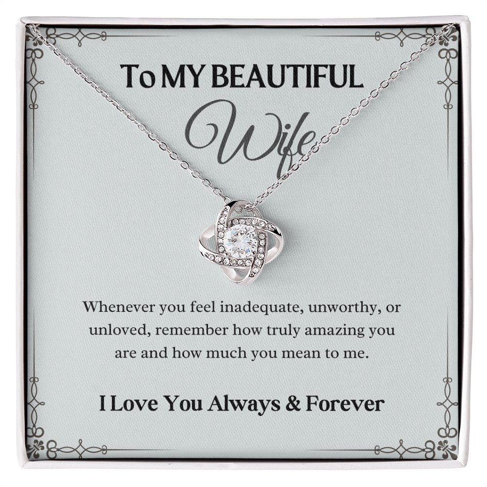 To My beautiful Wife - Love Knot Necklace Gift Set