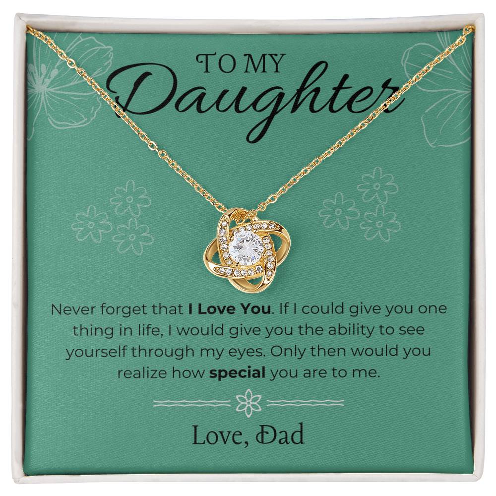 To My Daughter - Love Knot Cute Necklace Gift Set