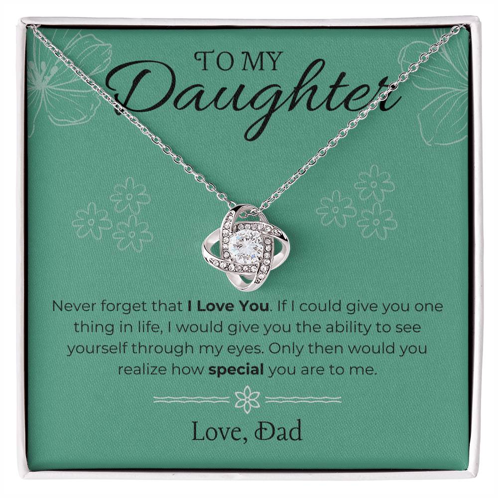 To My Daughter - Love Knot Cute Necklace Gift Set